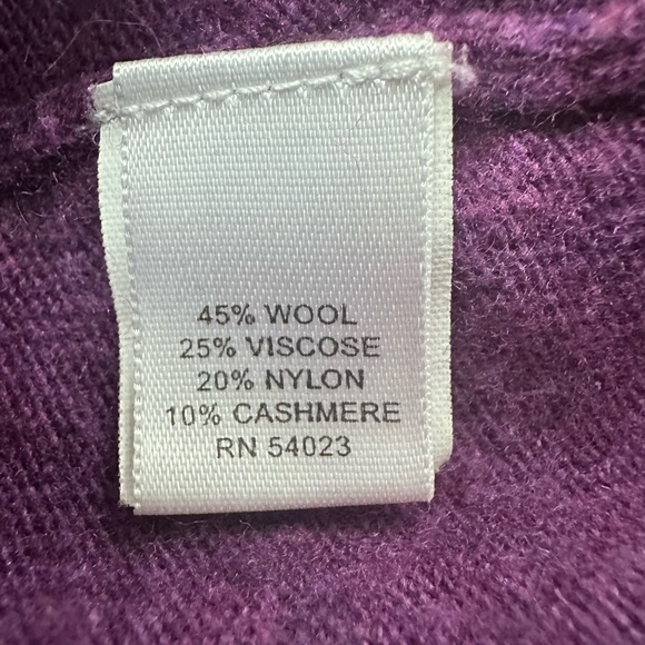 Banana Republic Wool Blend 3 Button Cardigan Waist Tab Belt Purple Size Small - Picture 15 of 16